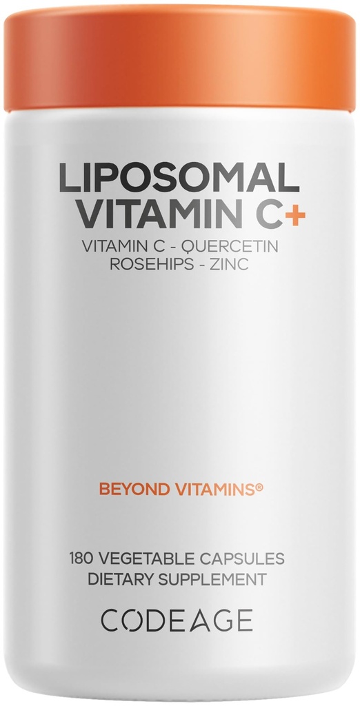 コード 亜鉛、Elderberry、Citrus Bioflavonoids Grapefruit、レモン、オレンジパウダー、ケルセチン&ローズヒップフルーツ - ビーガンサプリメント - Non-GMO、ビーガンピル、180カプセル
