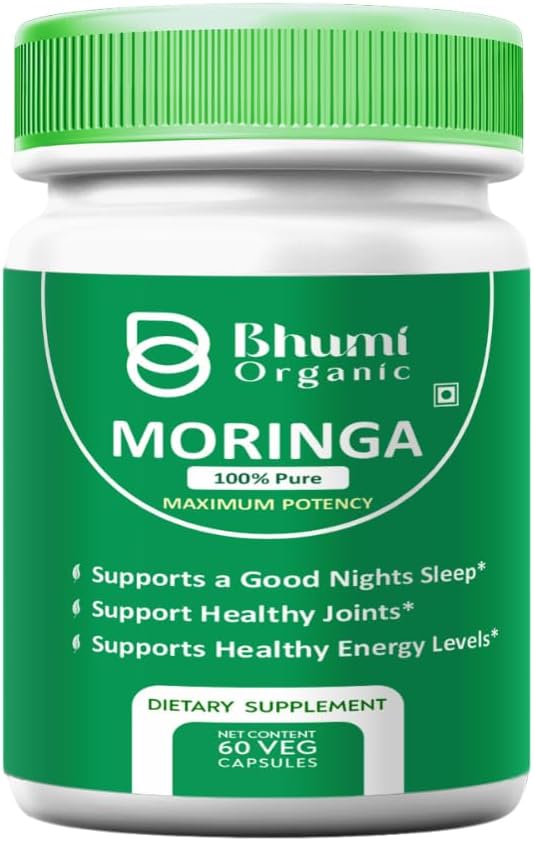 Moringa Powder Capsules - 800mg of Pure Nutrient-Rich Moringa Powder (60 Veg.CAPS)