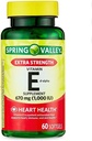 ばねの谷の余分強さのビタミンE DアルファSoftgels、670のmg (1,000 IU)、60の計算