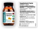 DR WAKDEのターメリックカプセル(Curcuma Longa、60 Vegの帽子、植物ベースのサプリメント、アーユルヴェーダハーブ、オールナチュラル、ビーガン)