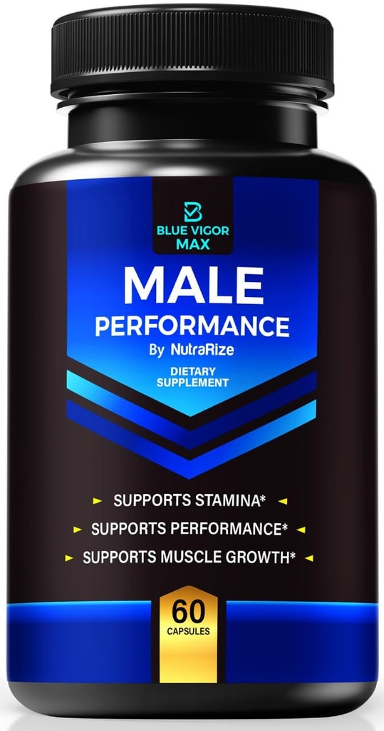男性のための青い活力の最大丸薬, 男性フィットネスとスタミナのためのオールナチュラル式, 毎日の栄養のためのプレミアムカプセル, パフォーマンス&エネルギー, 男のレビューのための公式サプリメント (60 カプセル)