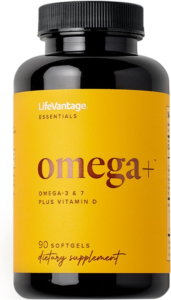 ライフバンテージ - Omega + - サプリメント 3-in-1 Omega-3と7、ビタミンDと脳、心血管、皮膚の健康と免疫 - 90 Softgels