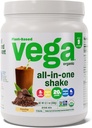 Vega Organic All-in-Oneビーガンプロテインパウダーモカ(9サービング)スーパーフード成分、免疫サポートのためのビタミン、ケトフレンドリー、女性&男性のためのエンドウ豆タンパク質、12.7oz(5月Varyを包装)