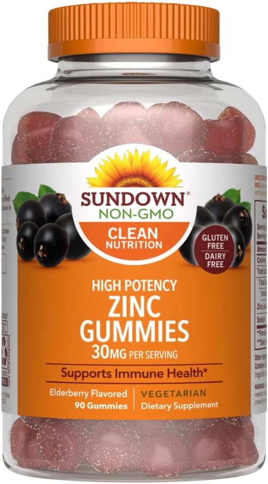 Sundownの高い効力亜鉛グミ、90の計算
