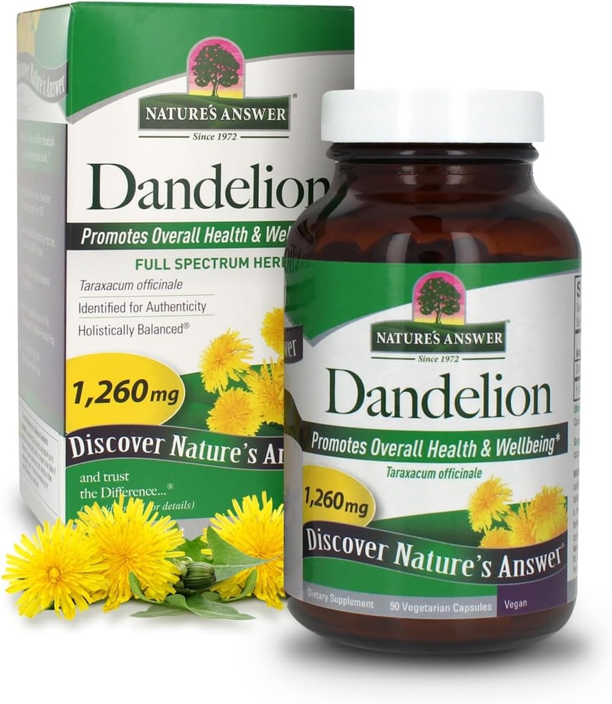 Nature's Answer Dandelion Rootベジタリアンカプセル、90カウント
