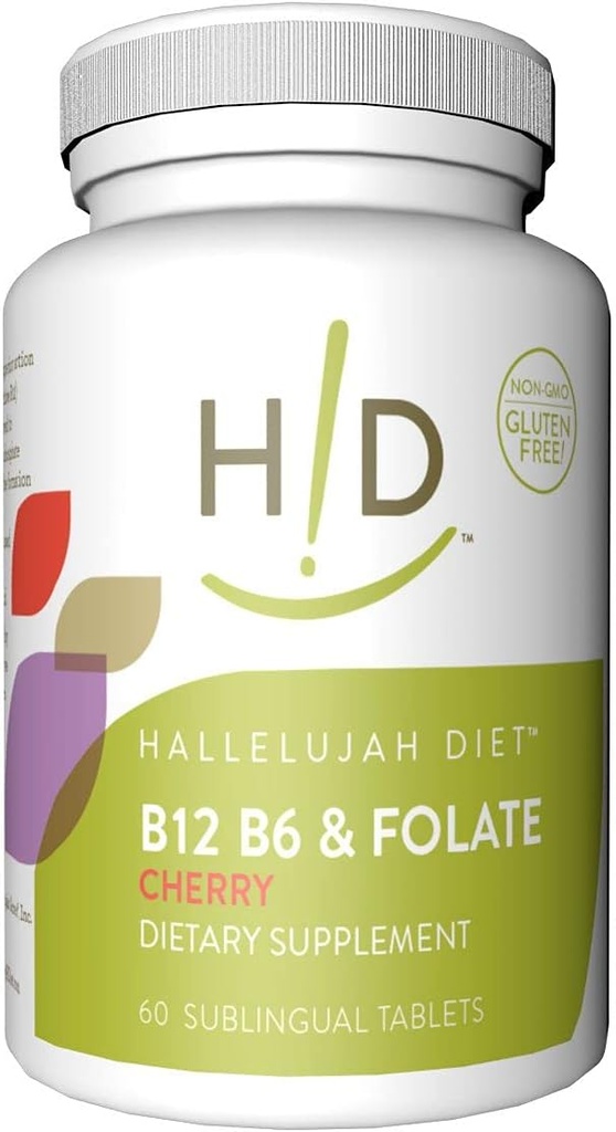 Hallelujahの食事療法B12、B6及び Folateの食事療法はチェリーの味付けされた皮下ビタミン(60のタブレット)を補います