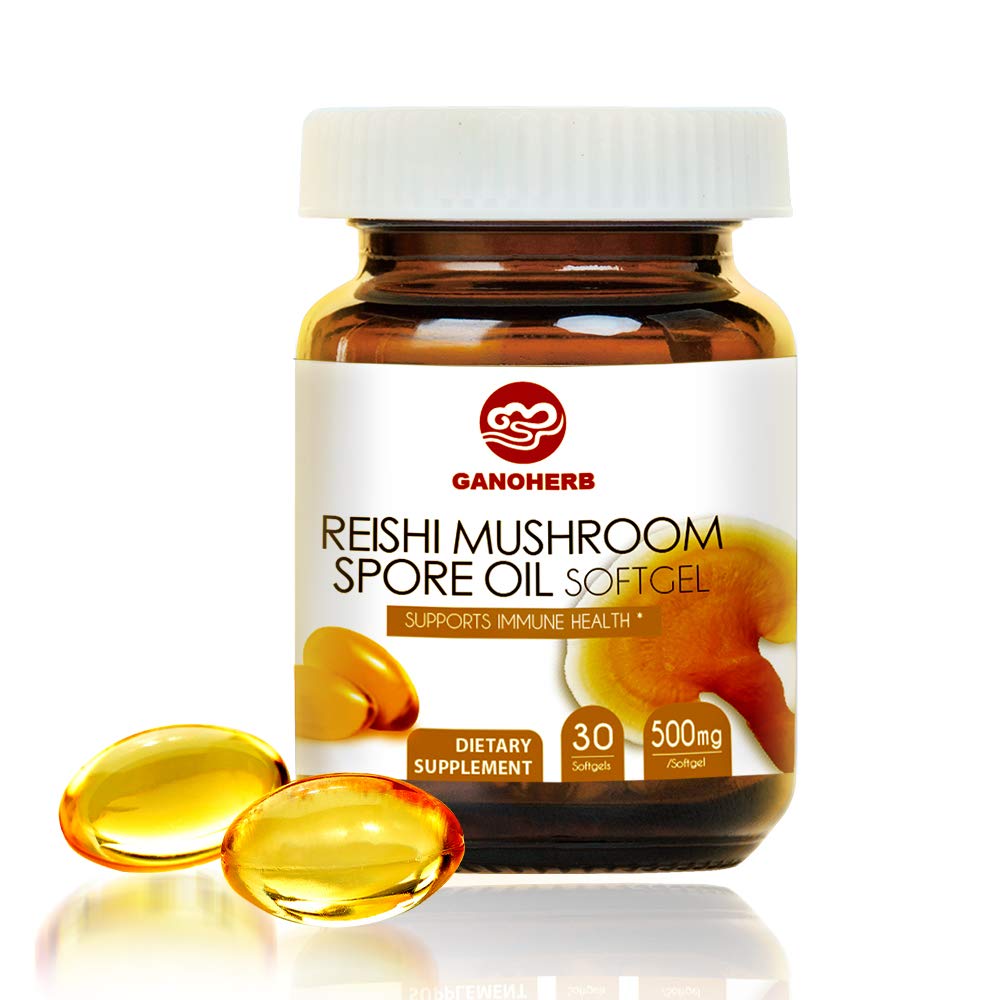 有機レシのきのこの胞子オイルの補足USDAのGanoderma Lucidumのエキスのカプセル・免疫システムWellness&Liverサポート-Veganの非GMOのグルテンフリー、30の野菜のSoftgels