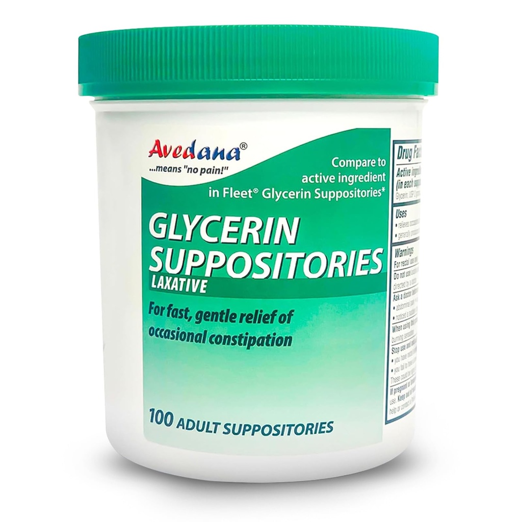 USP 2g Glycerin Laxatives Suppository - 男性と女性のための100の大人のサイズのLaxative Suppositories - 便秘のための高速で穏やかな救済の坐骨–快適な形の大人の坐骨