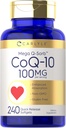 カルライルコQ10 100mg | 240 Softgels | メガQ-Sorb Coenzyme Q-10 | ブラックペッパーエキス配合 | ノンGMO、グルテンフリーサプリメント