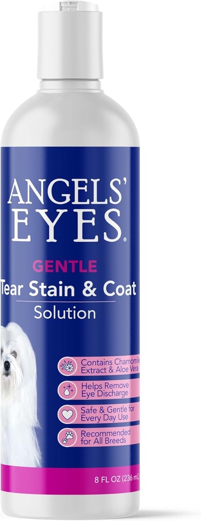ANGELSのEYES Gentle Tear StainTM for Dogs and Cats | 8 OZ Eye AreaとFaceのソリューション | 放電、ダート、ティアスタイン、ムカスを取り除きます