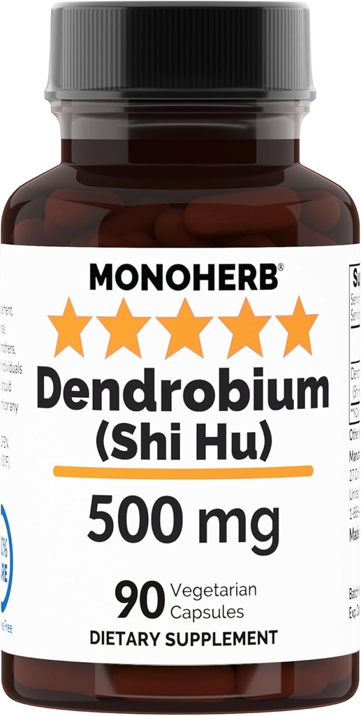 MONOHERB Dendrobium 500mg - 90ベジーカプセル - Shi Huサプリメント