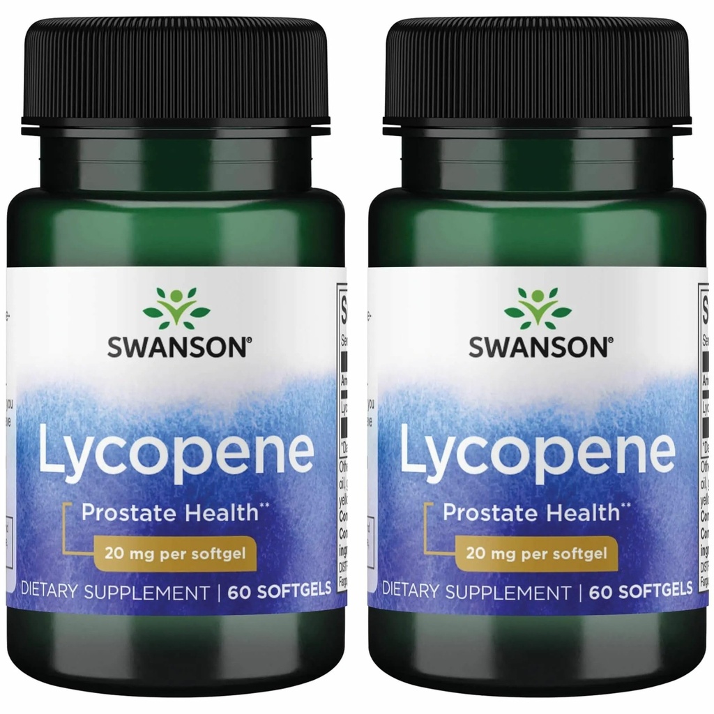 Swanson Lycopene - 前立腺の健康、心の健康、および正常な範囲内の血圧を支える自然な補足-人の健康の補足- (60 Softgels) 2パック