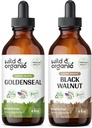 ワイルド & オーガニック ゴールデンシール チンキ 4 fl oz & ブラック クルミ チンキ 4 fl oz