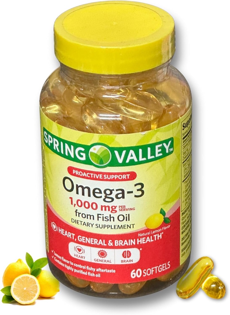 Omega 3 1000mg- 魚油 60 ソフトゲル (1 のパック)