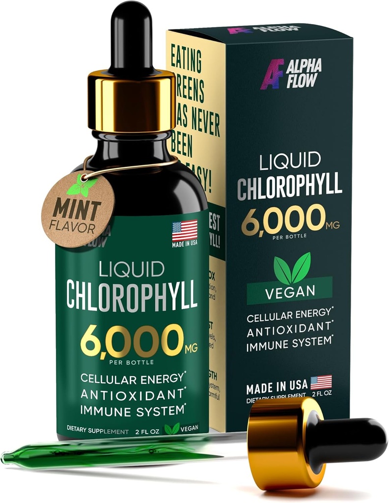 Chlorophyllの液体は6000のmg -優れた液体クロロフィルの補足-免疫ブースト、エネルギー増加のためのオールインワン酸化防止剤、消化器サポート及び速いデトックス-非GMO、ビーガンを落とします