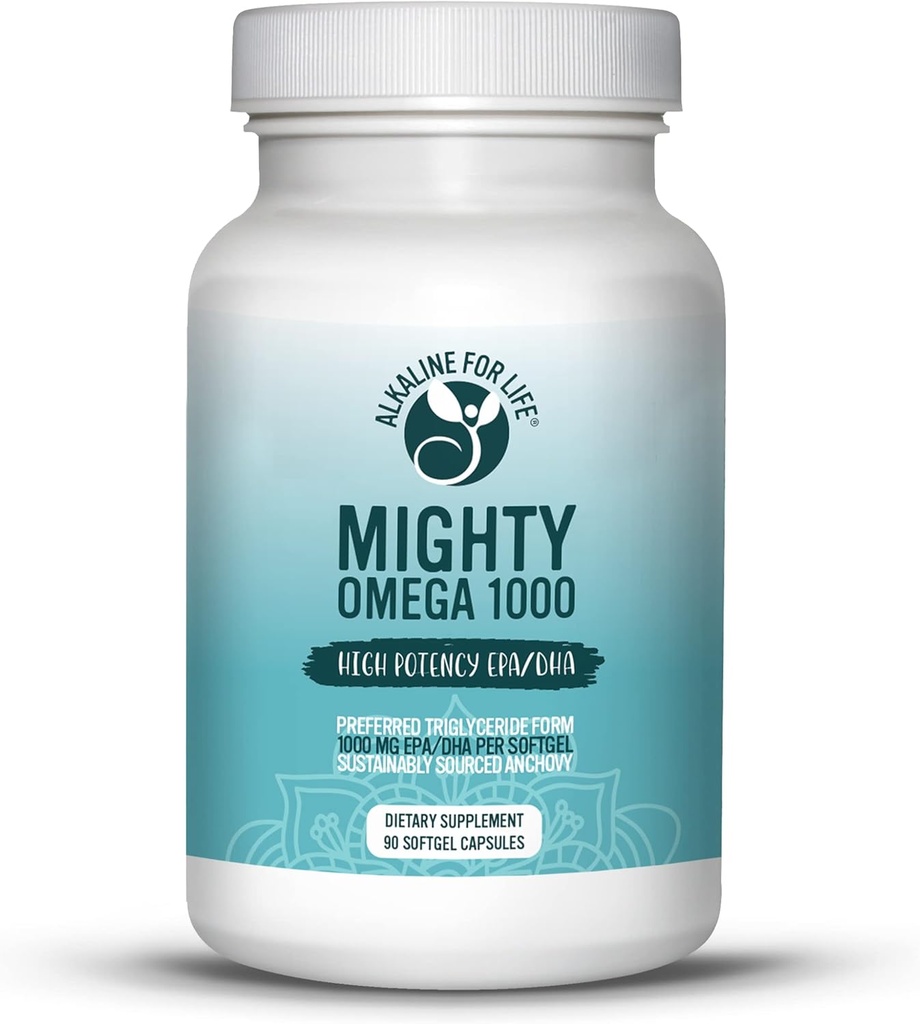 Mightyオメガ1000ポテントオメガ3サプリメント1000 MG EPA DHAカプセル高用量オメガ3魚油南太平洋アンチョビーソース - トリグリセリドオメガ3脂肪酸サプリメント