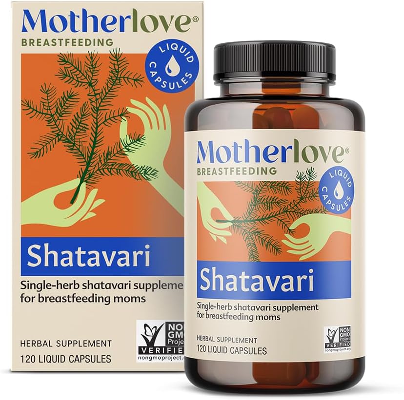 Motherlove Shatavari (120 Liquid caps) Lactation Supplement to Support Breast Milk Supply During Menstruation—Non-GMO, Organic Herbs, Vegan, Kosher