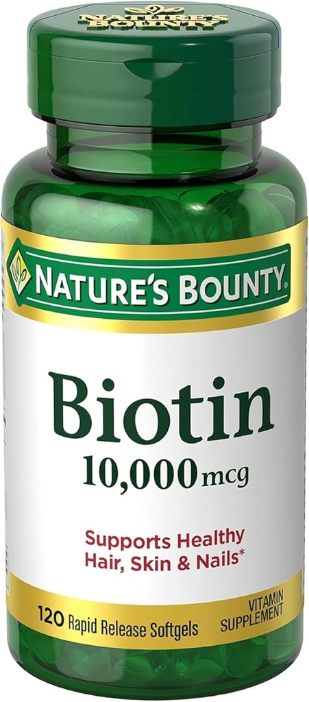 Nature's Bounty Biotin 10,000 mcg、急流解放Softgels 120 ea (パッケージ6)
