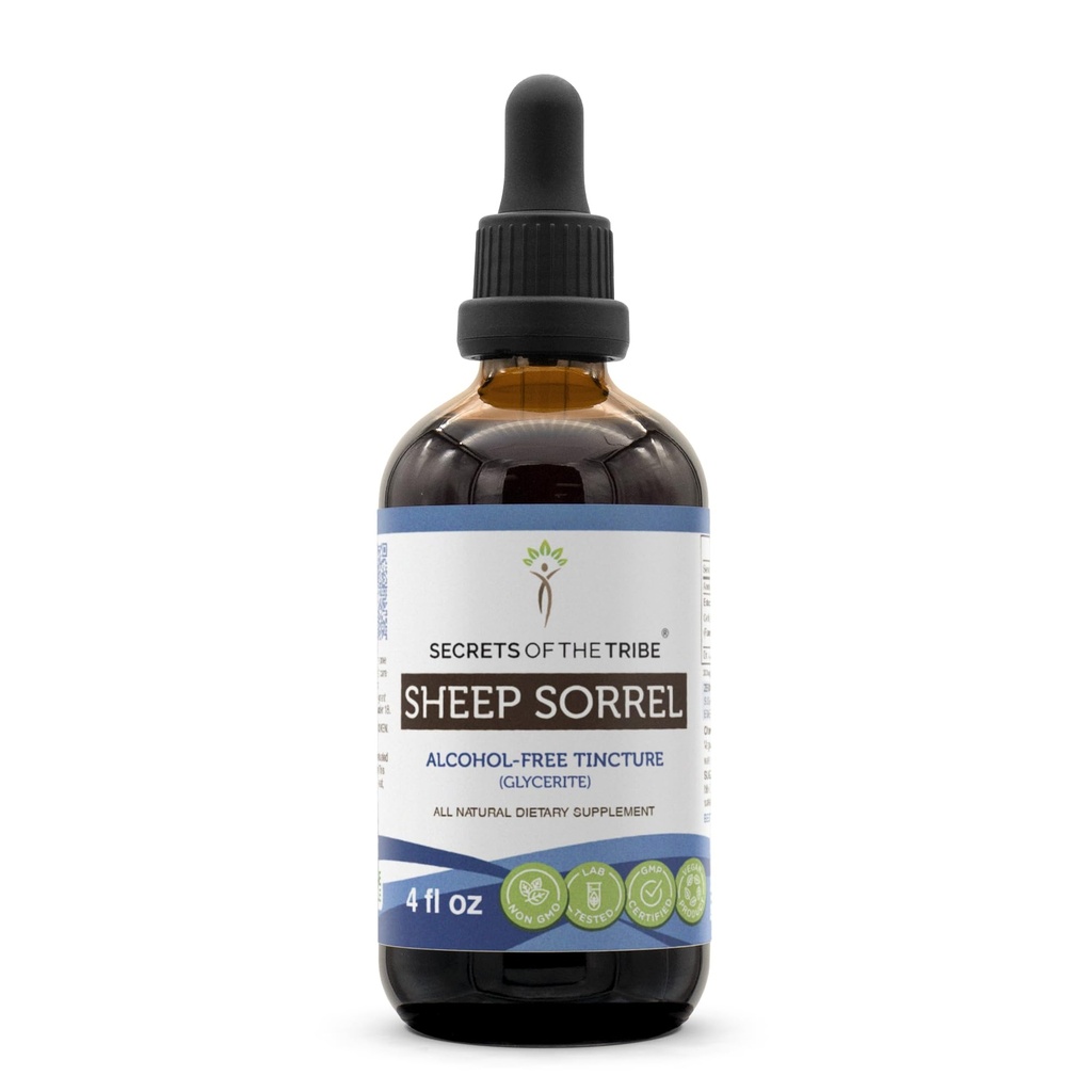 羊のSorrel Tinctureアルコールフリーエキス、羊のSorrel(Rumex Acetosella)乾燥ハーブ4オンス