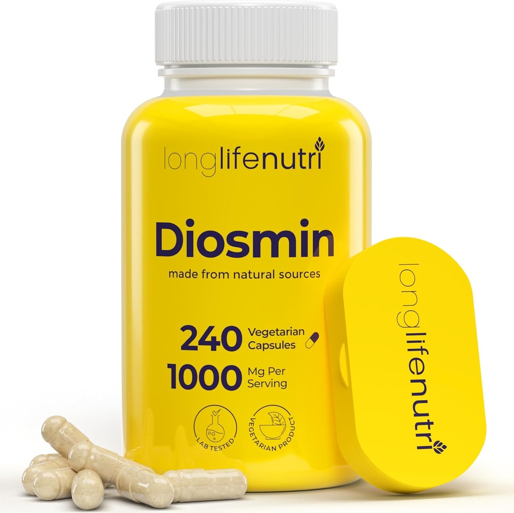 Diosmin 1000mgの高度の方式-循環の健康サポートのための240のカプセル、4か月の供給、米国で作られる非GMO -毎日の健康の補足