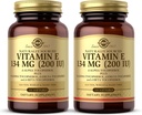 SOLGARビタミンE 200 IU - 100 Softgels、2のパック - 天然酸化防止剤、免疫システムサポート - グルテンフリー、酪農場無料 - 200 Totalサービング