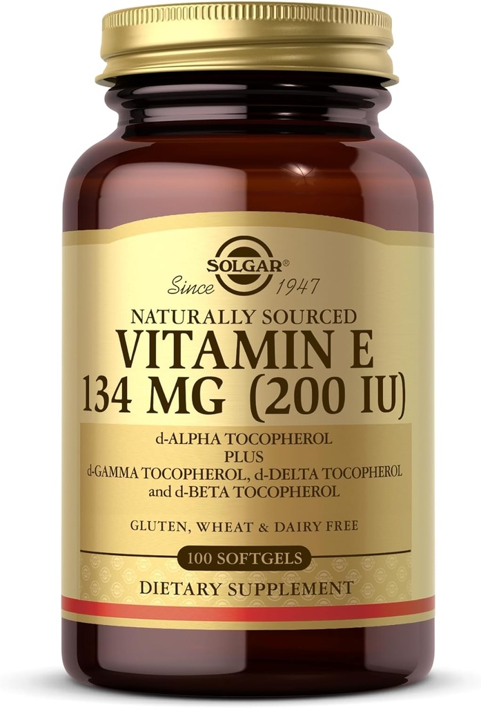 ソルガービタミンE 200 IU - 100 Softgels - 自然な酸化防止剤、免疫システムサポート - グルテンフリー、酪農場無料 - 100サービング