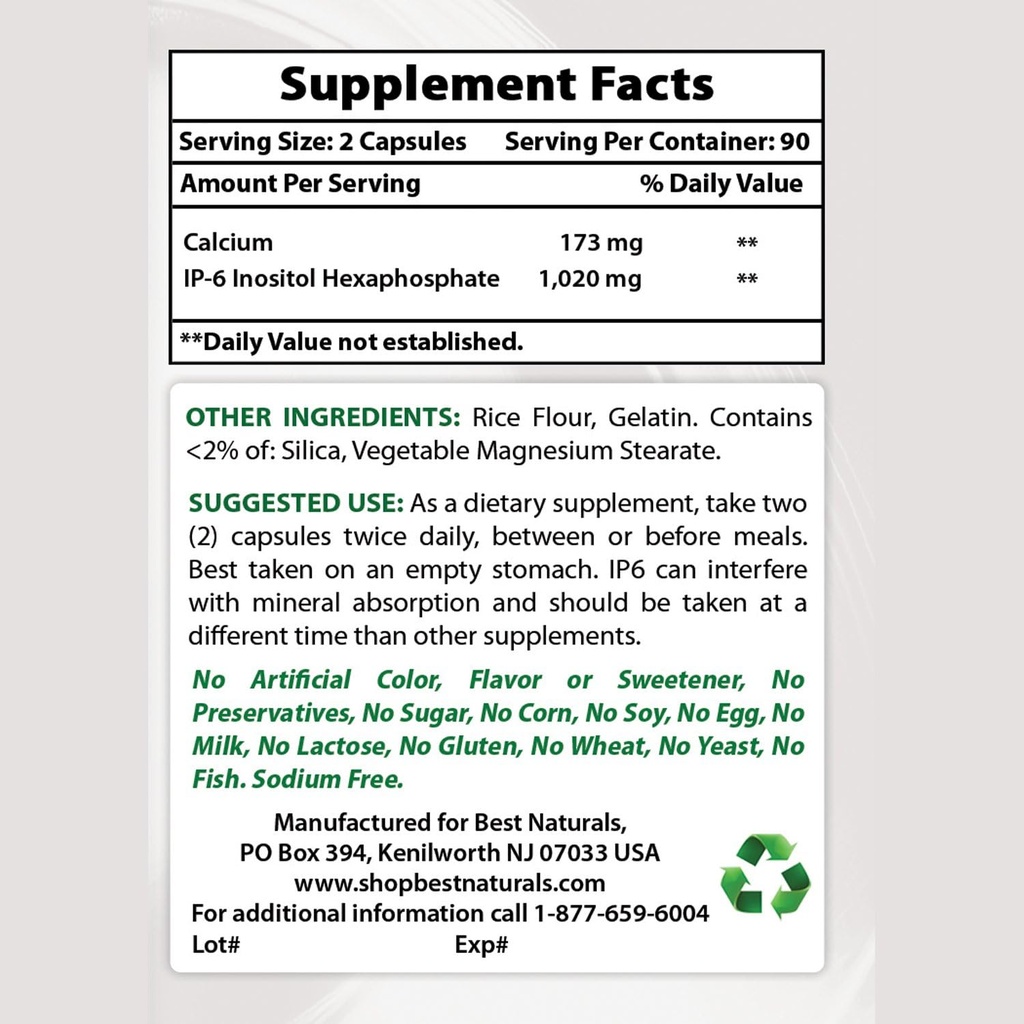 ベストナチュラルIP-6 510mg&マグネシウム酸化物500mg