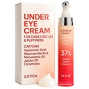 目の下の目のクリームの下のカフェインは目の下でふくらみおよび袋を-女性、人のための目の処置のパフィーの目および暗い円のためのローラー- Hyaluronic酸およびナイアシンアミドの血清-顔のパフィネスの減力剤