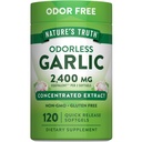 Nature's Truth Odorless Garlic 2400 mg | 120 Softgels | 抽出の丸薬 | 非GMO、グルテンフリーのサプリメント