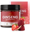 HERBAMAMAのPanaxのGinsengのグミ - 1500mgエネルギー サポートのための韓国の赤いGinsengの根 - 完全菜食主義者、非GMOの赤いPanaxの免疫サポート補足- 60のPectinベースのいちご風味付けされた咀嚼