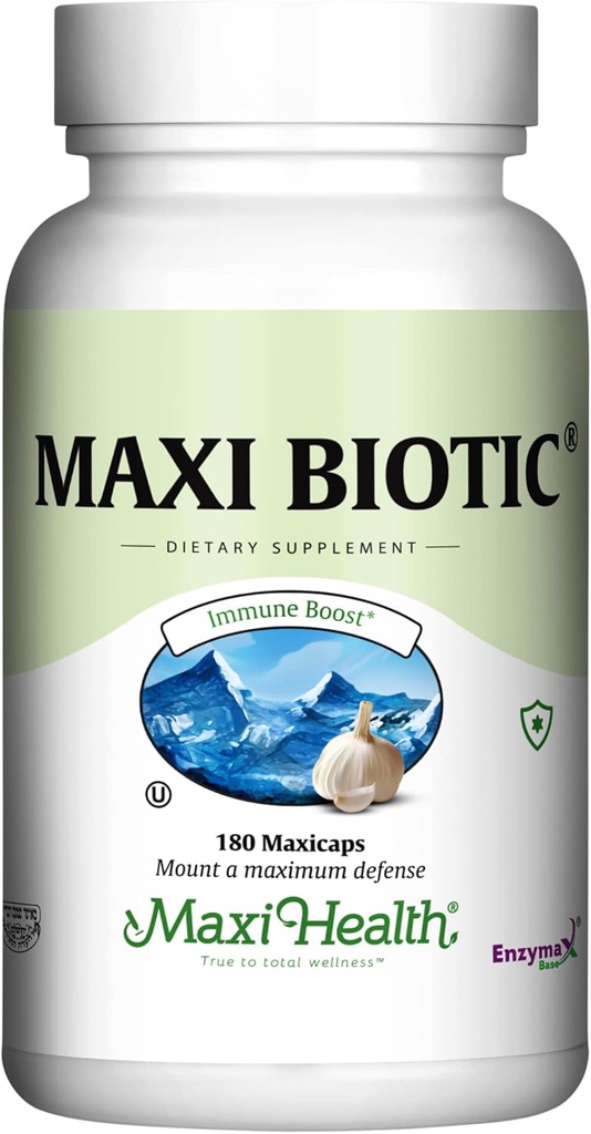 Maxi Health - Maxi Biotic の老化させたニンニクのエキスのカプセル(180 の計算)   Spirulina、Echinacea、Oregano および Enzymax の Kyolic のニンニクの補足-自然な酸化防止剤-ウェルネス サポート