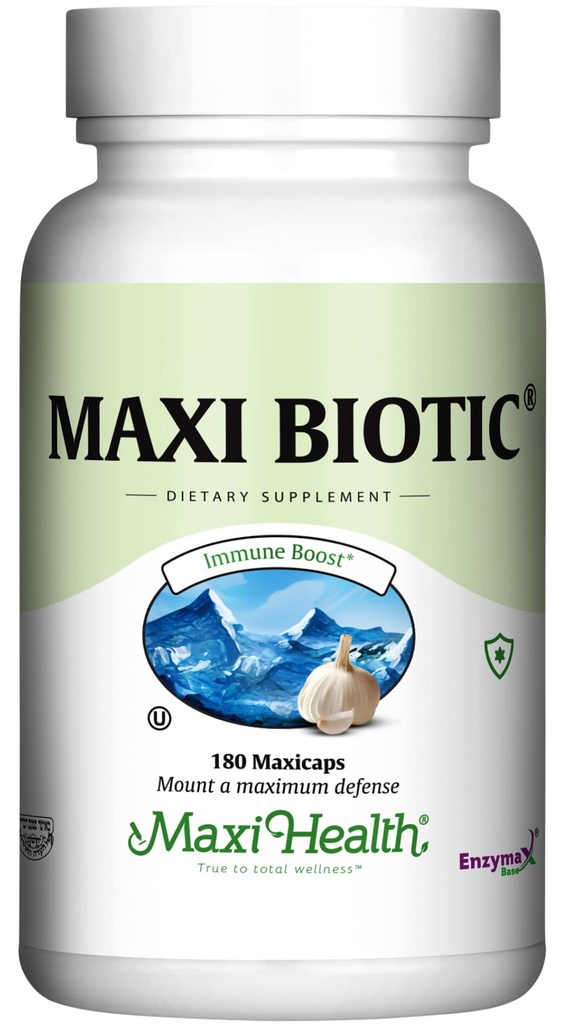 Maxi Health - Maxi Biotic の老化させたニンニクのエキスのカプセル(180 の計算)   Spirulina、Echinacea、Oregano および Enzymax の Kyolic のニンニクの補足-自然な酸化防止剤-ウェルネス サポート