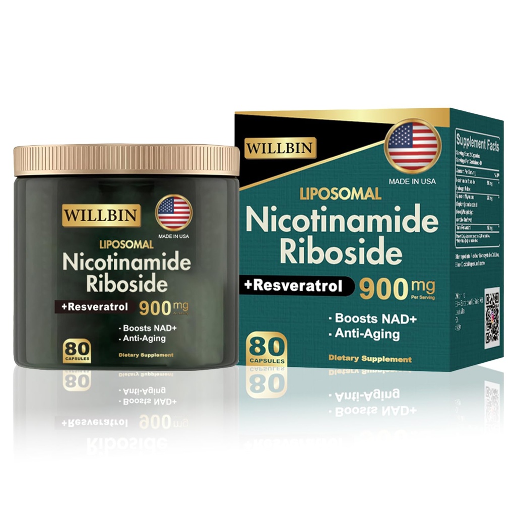 NAD+の補足-Liposomalのニコチンアミドの肋骨、Resveratrol、ケルセチンの反老化のための高い純度NADの補足、エネルギー、焦点- 80のカプセル(40のサービング)