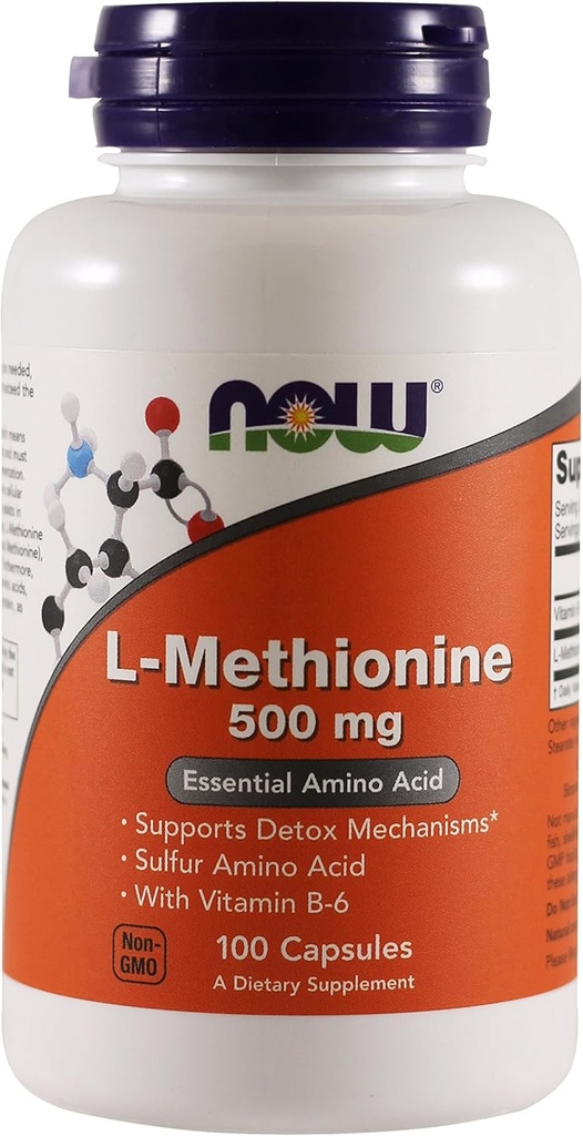今食糧L-メチオニン、100のカプセル/500mg (2のパック)