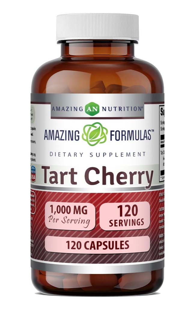 アメイジングフォーミュラ タルト チェリー エキス サプリメント | 1000 Mg / サービング | カプセル | ノンGMO | グルテンフリー | アメリカ製(1パック、120カウント)