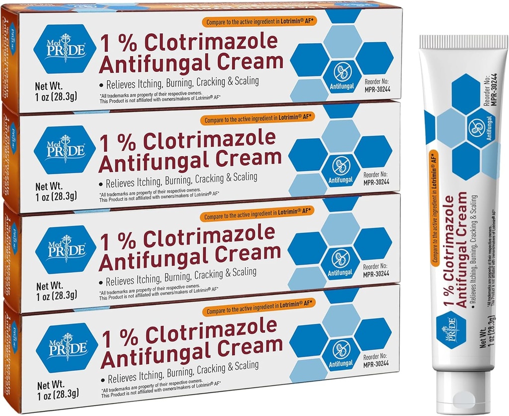 MED PRIDE ClotrimazoleのAntifungalのクリーム1のパーセントはAthleteのフィートのJockのItch Ringwormの乳児のためのかゆみの焼跡のスキン ケアの処置を取り除きます 4のパック