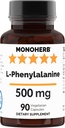 カプセルごとのMONOHERB L-Phenylalanine 500のmg - 90の野菜のカプセル