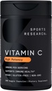 Sports Research High Potency Vitamin C Supplement - Vegan Veggie Capsules for Antioxidant Activity & Immune Support - Non-GMO Verified & Gluten Free - Ascorbic Acid Vitamin C 1000mg, 240 Count