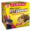 FITCRUNCH Snack Size Protein Bars, 6-Layer Baked Bar, 3g of Sugar & Soft Cake Core (18 Bars, Peanut Butter)