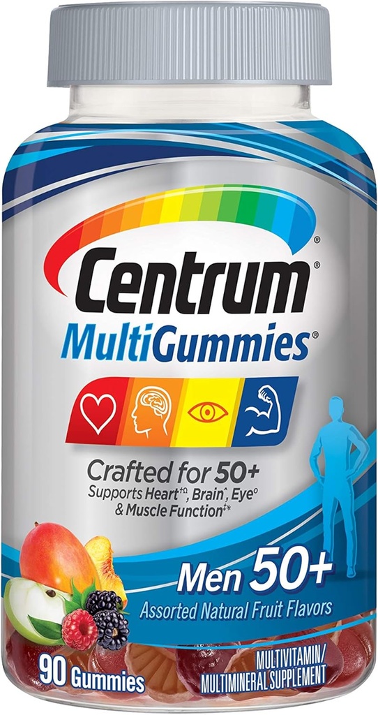 ビタミンD3、B6およびB12のMultivitamin/Multimineralの補足との女性の50のプラスのためのCentricumのMultiGummiesのGummyのMultivitamin - 90の計算