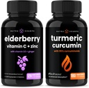NutraChamps エルダーベリーとターメリック クルクミン カプセル バンドル