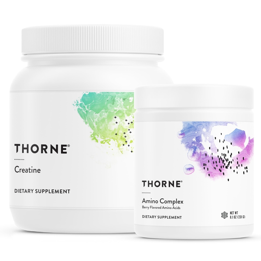 THORNE - パフォーマンスパワーデュオ - アミノコンプレックス+エネルギー、リーンマッスル、および耐久性のためのクレアチンコンボ - スポーツのためのNSF認定 - 30〜90サービング