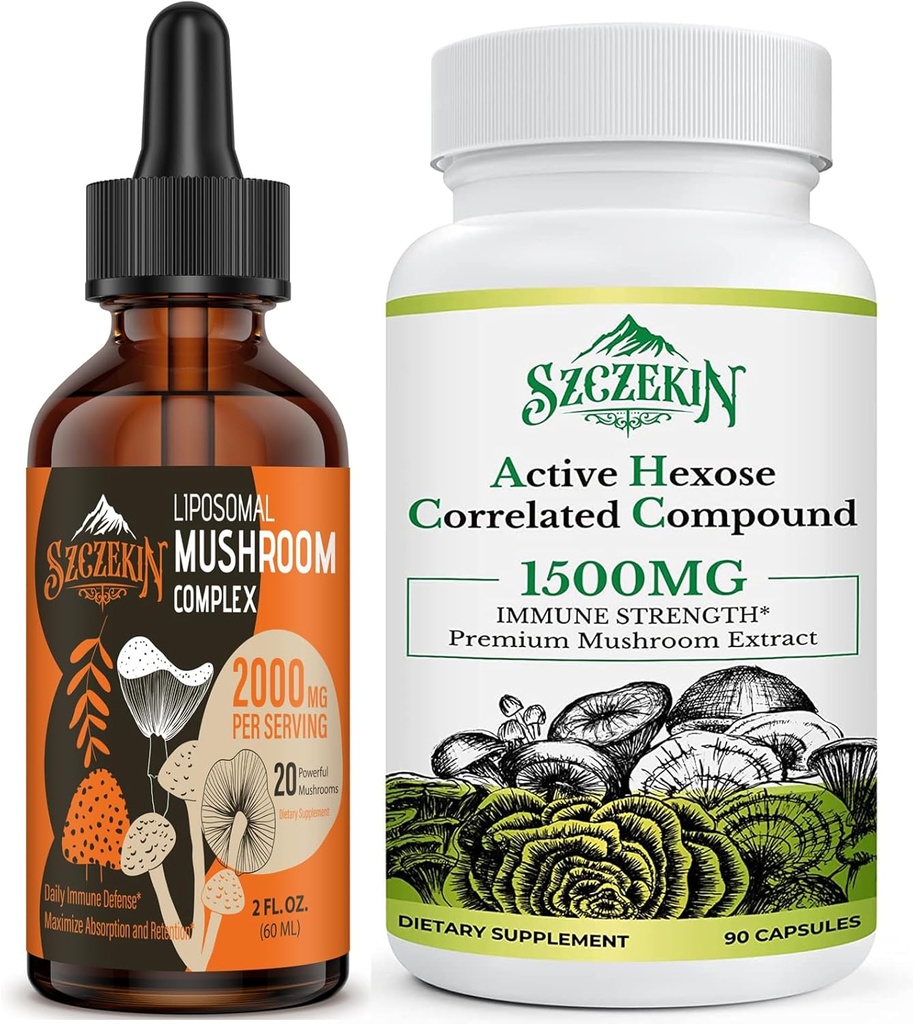 活動的なHexoseの相関混合物1500のmgの補足90のカプセルは2000mg Liposomalのきのこの複雑な低下30のサービングと束ねます