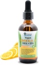 OU Vegan Omega 3 Drops - Lemon Flavored, Organic Water-Extracted Algae Oil with EPA, DHA & DPA - Non-GMO, Plant-Based Liquid Vitamin for Heart, Brain & Joint Health - 60 Doses