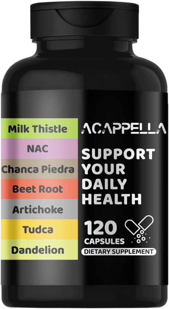 ACAPPELLAミルクアザミ、NAC、Chanca Piedra、ビートルート、アーティチョーク、TUDCA、Dandelionカプセル、Turmeric、ジンジャー、Panax Ginseng、Berberineと肝臓クレンジングサプリメント(1)