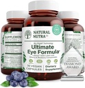 Natural Nutra Ultimate Eye Health Supplement - Bilberry & Blueberry Extract Blend for Day and Night Vision Support, Promotes Color Perception & Eye Clarity - Non-GMO, Vegan - 30 Capsules (Pack of 3)