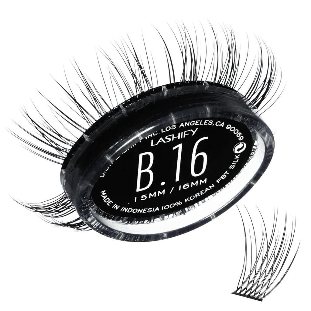 Lashify Bold 16mm Gossamer Eyelash Extensions Refill, Black, DIY False Lashes for a Natural Look
