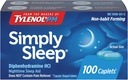 Tylenolの単に睡眠の夜間睡眠の援助のカプレット、大人のための睡眠の援助、100の計算を形作る25のmg Diphenhydramine HCl