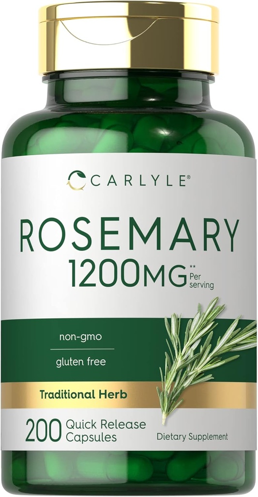 Carlyle Rosemary Capsules | 1200mg | 200 Count | Non-GMO & Gluten Free Extract
