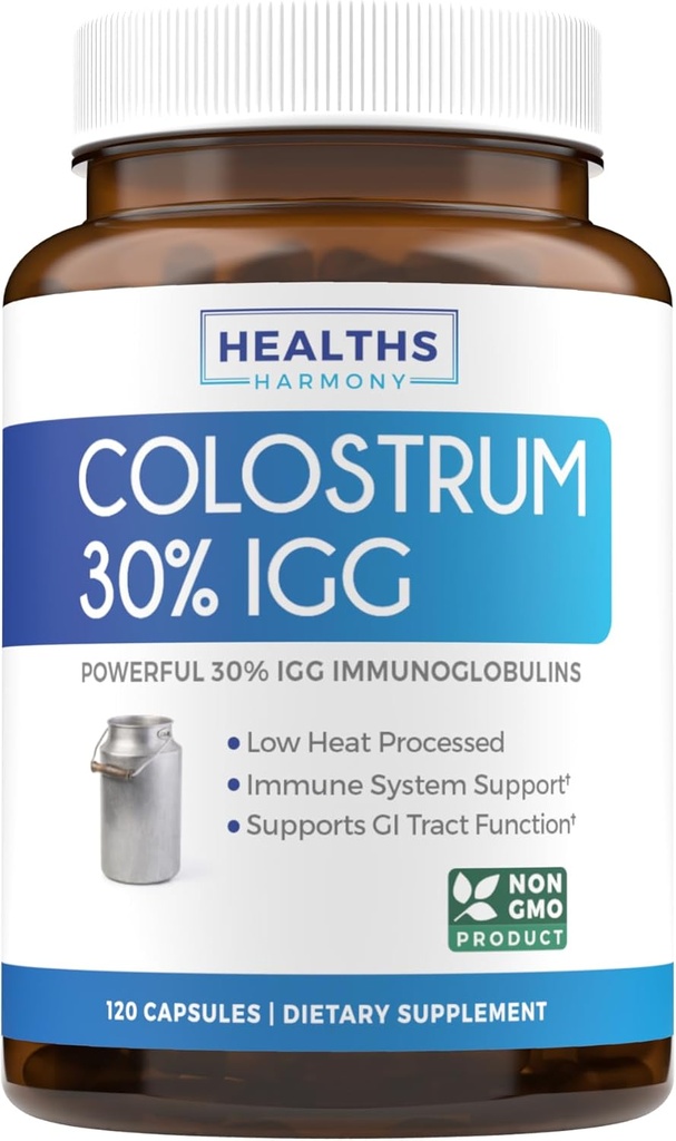 Bovine Colostrum for Women - Colostrum Supplement with 1,000mg per Serving and 30% IgG Immunoglobulins from First Milking - Low Heat Processed for Maximum Potency Non-GMO & Made in The US (2 Month)